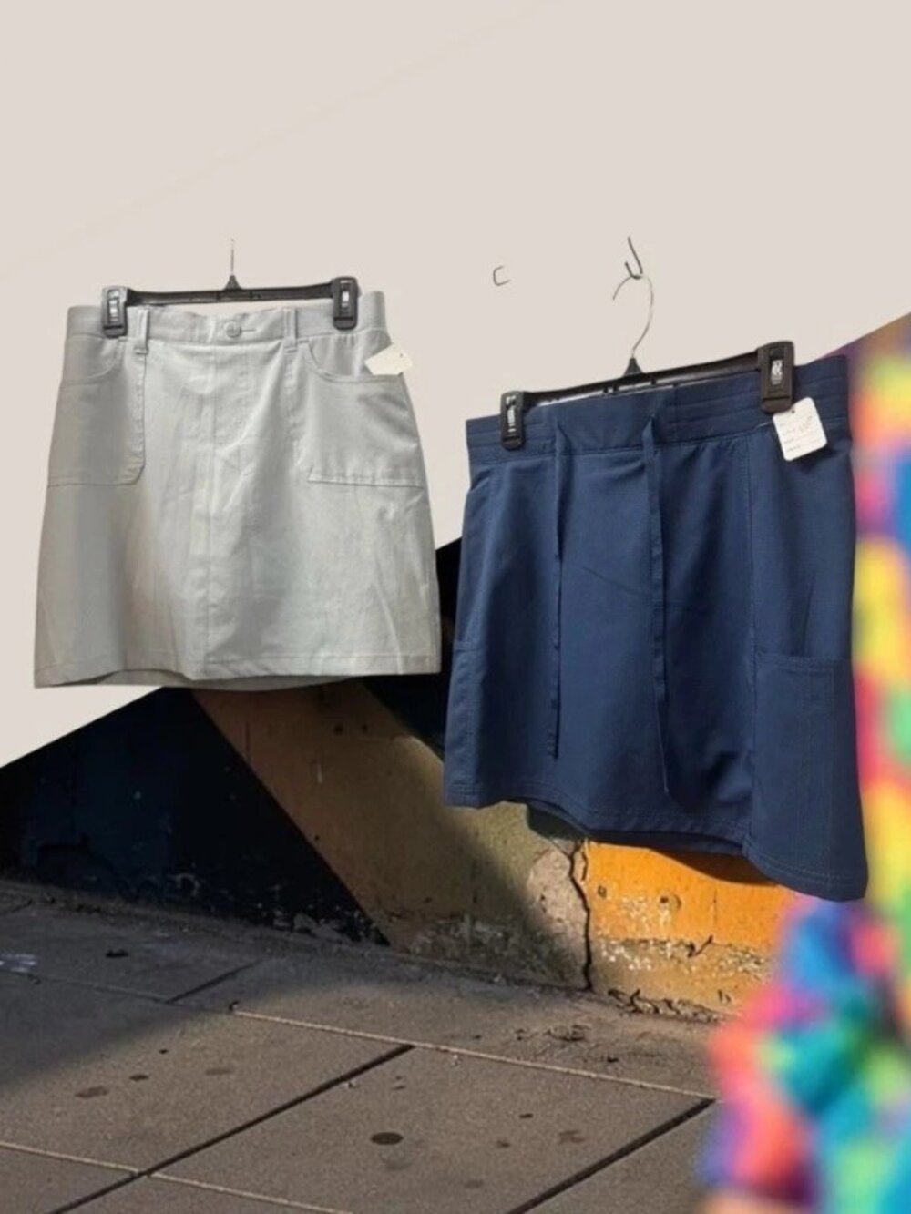 Riders by Lee,Woman, 2 Sport Shorts Skorts $16 Each,Gray,Blue,Size M,Pockets.!